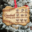 Baseball Pitching Grips Christmas Medallion Metal Ornament - Christmas Gift For Family, For Her, Gift For Him Two Sided Ornament