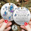 Butterfly Advice Christmas Circle Ceramic Ornament - Christmas Gift For Family, For Her, Gift For Him Two Sided Ornament