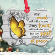 Butterfly Memorial Flowers Christmas Medallion Metal Ornament - Christmas Gift For Family, For Her, Gift For Him Two Sided Ornament