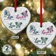 Butterfly Live In The Moment Christmas Heart Ceramic Ornament - Christmas Gift For Family, For Her, Gift For Him Two Sided Ornament