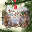 Cardinal You And Me Memorial Christmas Medallion Metal Ornament - Christmas Gift For Family, For Her, Gift For Him Two Sided Ornament