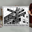 Merry Christmas & Happy New Year Custom Inspirational & Motivational Wall Art Unique Street Sign, Birthday Gift - Personalized Canvas Print Home Decor