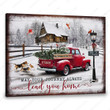 Merry Christmas & Happy New Year Custom Inspirational & Motivational Art Unique Gifts For Farmers With Pickup Truck - Personalized Canvas Print Home Decor