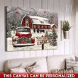 Merry Christmas & Happy New Year Custom Inspirational & Motivational Art Unique Gift For Farmers With Snowy Barn - Personalized Canvas Print Home Decor