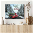 Merry Christmas & Happy New Year Inspirational & Motivational Art Unique Gifts Red Truck All Hearts Come - Canvas Print Home Decor