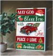 Merry Christmas & Happy New Year Inspirational & Motivational Art Unique Gifts Pickup Truck May God - Canvas Print Home Decor