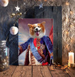 Merry Christmas & Happy New Year Custom Inspirational & Motivational Art Unique Dog Owner Gifts King Royal Pet Portrait - Personalized Canvas Print Home Decor