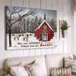 Merry Christmas & Happy New Year Inspirational & Motivational Art Unique Red Church And Cute Sheep In Winter May Your Journey - Canvas Print Home Decor
