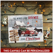 Merry Christmas & Happy New Year Custom Inspirational & Motivational Art Unique Farmers With Pickup Truck And Farm Animals - Personalized Canvas Print Home Decor