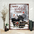 Merry Christmas & Happy New Year Inspirational & Motivational Art Unique Winter Scene And Cute Cows - Canvas Print Home Decor