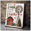 Merry Christmas & Happy New Year Inspirational & Motivational Art Unique Farmers With John Deere Tractor - Canvas Print Home Decor