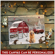 Merry Christmas & Happy New Year Custom Inspirational & Motivational Art Unique Winter Countryside With Pet - Personalized Canvas Print Home Decor