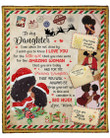 Merry Christmas & Happy New Year African American I Love You Mom To Daughter Fleece Blanket