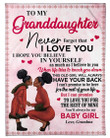 Merry Christmas & Happy New Year African American Never Forget That I Love You Grandma To Granddaughter Fleece Blanket