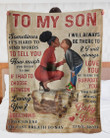 Merry Christmas & Happy New Year African American Sometimes It's Hard To Find Words Mom To Son Fleece Blanket