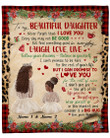 Merry Christmas & Happy New Year Custom African American Never Forget I Love You Mom To Daughter Fleece Blanket