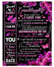 Merry Christmas & Happy New Year Gift You Are My Sunshine Grandma To Granddaughter Pink Butterfly Fleece Blanket