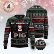 Merry Christmas & Happy New Year 3d Ugly Christmas Sweatshirt It‘s The Most Wonderful Time To Stay With My Pig Aparel All Over Print