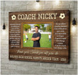 Merry Christmas & Happy New Year Custom Inspirational & Motivational Art Unique Thank You Gift For Soccer Coach - Personalized Canvas Print Home Decor