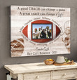 Merry Christmas & Happy New Year Custom Inspirational & Motivational Art Unique Gift Idea For Football Coach Thank You - Personalized Canvas Print Home Decor