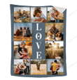 Merry Christmas & Happy New Year Custom Gift For Her Or Him Photo Collage Personalized Fleece Blanket