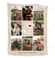 Merry Christmas & Happy New Year Custom Gifts For Family Members, Great Family Gifts Photo Collage Personalized Fleece Blanket