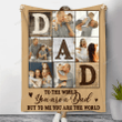 Merry Christmas & Happy New Year Best Gift For Dad , Gifts To Dad Photo Collage Personalized Fleece Blanket