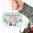Custom Funny Santa Couple Christmas Medallion Metal Ornament - Personalized Christmas Gift For Family, For Her, Gift For Him