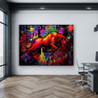 Merry Christmas & Happy New Year Inspirational & Motivational Art Unique Charging Bull Office Decor - Canvas Print Home Decor