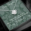 St Patrick's Day Gift 2023 Love Knot Necklace With Meaning Message Card, Best Gift Ideas Dear Daughter Wishing You