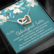 Happy Birthday Gifts 2023 Double Heart Necklace With Meaning Message Card, Best Gift Ideas To My Unbiological Sister Thank You