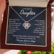 Happy Birthday Gifts 2023 Love Knot Necklace With Meaning Message Card, Best Gift Ideas To My Beautiful Daughter - Walk Beside You