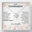 Happy Birthday Gifts 2023 Love Knot Necklace With Meaning Message Card, Best Gift Ideas To My Granddaughter Beautiful Chapter
