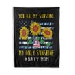 Happy Mother's Day Gift Ideas 2023 You Are My Sunshine Navy Mom Fleece Blanket
