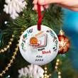 Personalized Basketball Lovers Dribble, Pass, Shot Ornament Christmas Circle Ceramic Ornament - Unique Gift For Kids