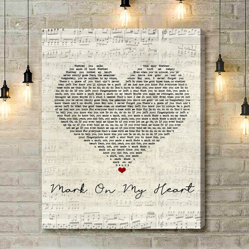Olly Murs Mark On My Heart Script Heart Song Lyric Art Print - Canvas Print Wall Art Home Decor
