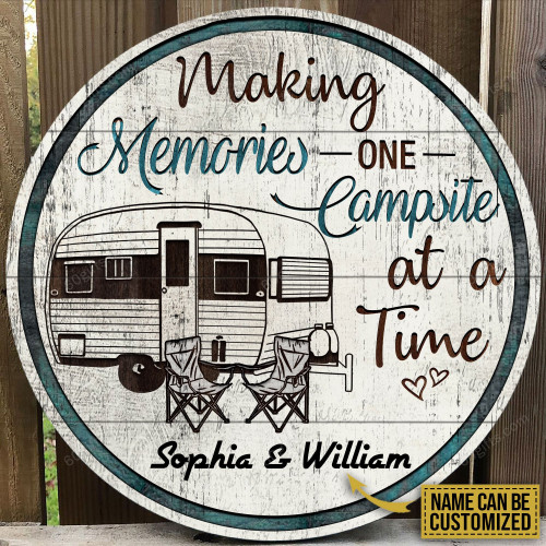 Camping Chair Making Memories Personalized Wood Circle Sign Customized Home Decor