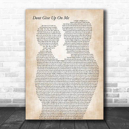 Andy Grammer Dont Give Up On Me Father & Child Decorative Art Gift Song Lyric Print  - Canvas Print Wall Art Home Decor