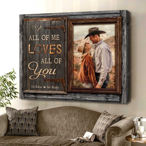 Personalized Couple Photo And Name Valentine's Day Gifts Anniversary Wedding Present Loves - Customized Canvas Print Wall Art