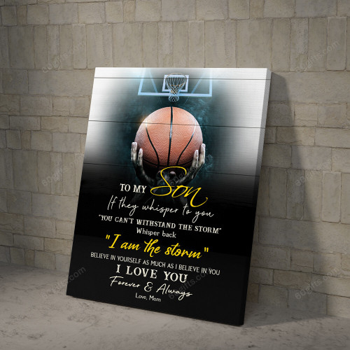 Merry Christmas & Happy New Year Inspirational & Motivational Art Unique Basketball Mom To My Son - Canvas Print Home Decor