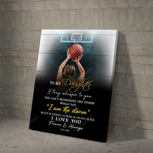Merry Christmas & Happy New Year Inspirational & Motivational Art Unique Basketball Dad To My Daughter - Canvas Print Home Decor