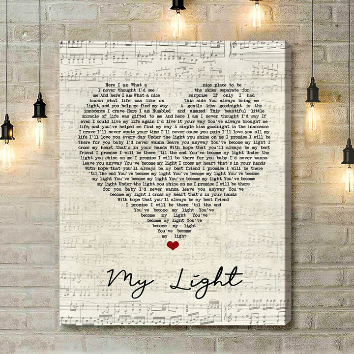 Sully Erna My Light Script Heart Song Lyric Music Art Print - Canvas Print Wall Art Home Decor