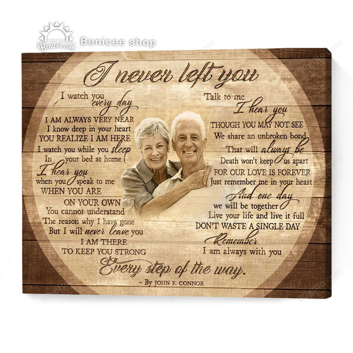 Personalized Name And Photo Housewarming Gifts I Never Left You Poem - Customized Memorial Decor Canvas Print Wall Art