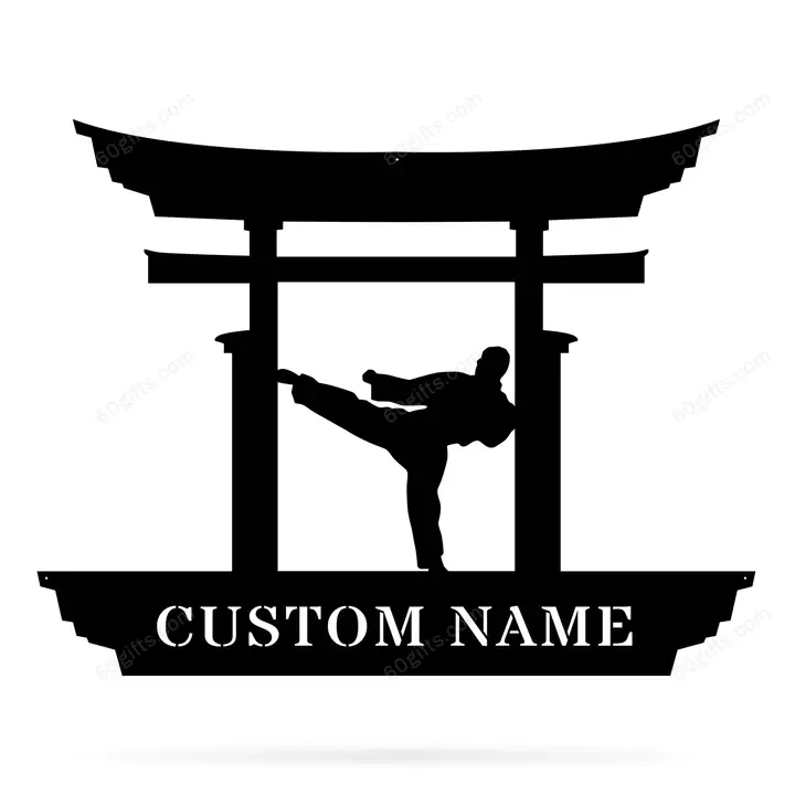 Best Customized Name Housewarming Gifts Karate Cut Metal Monogram Sign - Personalized Wall Metal Art Home Decor