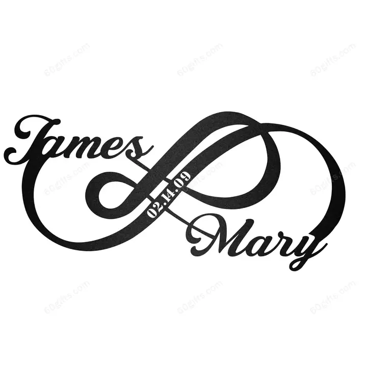 Best Customized Name Mother's Day, Father's Day Gifts The Double Infinity Love Cut Metal Sign - Personalized Wall Metal Art Home Decor