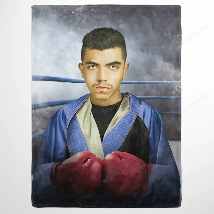 Customized Photo Blanket Gift For Father's Day, Mother's Day, Birthday Gift The Boxer - Personalized Fleece Blanket