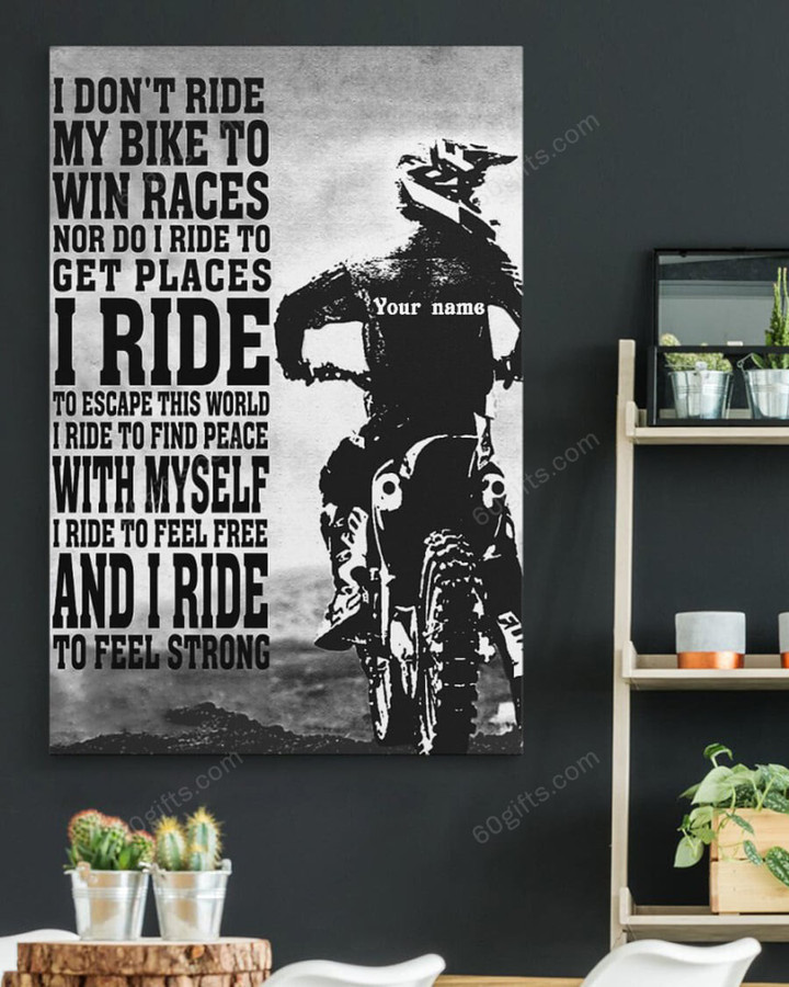 Customized Name & Number Gift For Father's Day, Gift For Birthday I Don't Ride Biker - Personalized Canvas Print Wall Art Home Decor