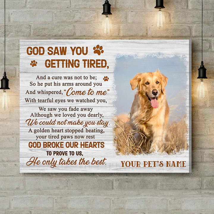 Customized Name & Photo Unique Pet Memorial Gifts Sayings For Loss Of Pet Dog Lover Gifts - Personalized Canvas Print Wall Art Home Decor