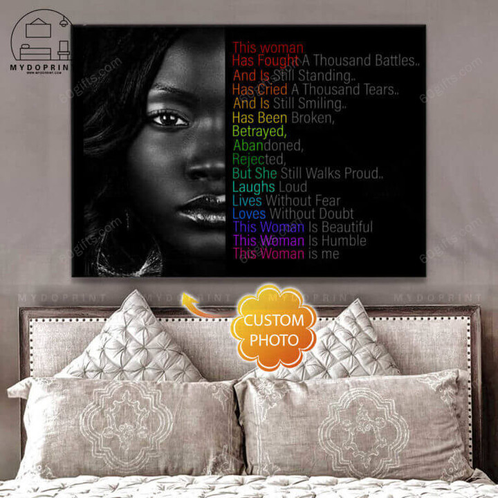 Best Customized Inspirational & Motivational Wall Art Father's Day, Mother's Day, Birthday Gift This Woman Is Me - Black Woman Personalized Canvas Print Home Decor