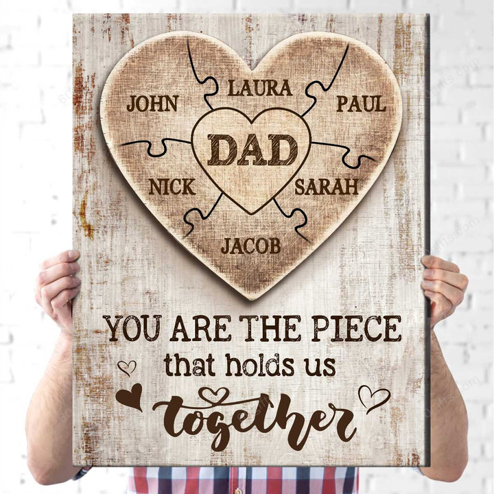 Customized Name Happy Father's Day, Birthday Gift, Gifts For Dad From Daughter, From Son - Personalized Canvas Print Home Decor